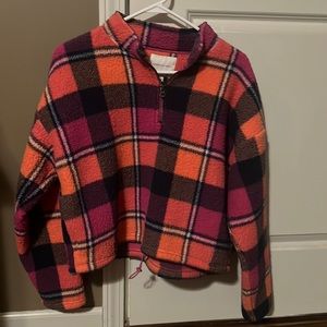 American Eagle fleece plaid pullover size medium